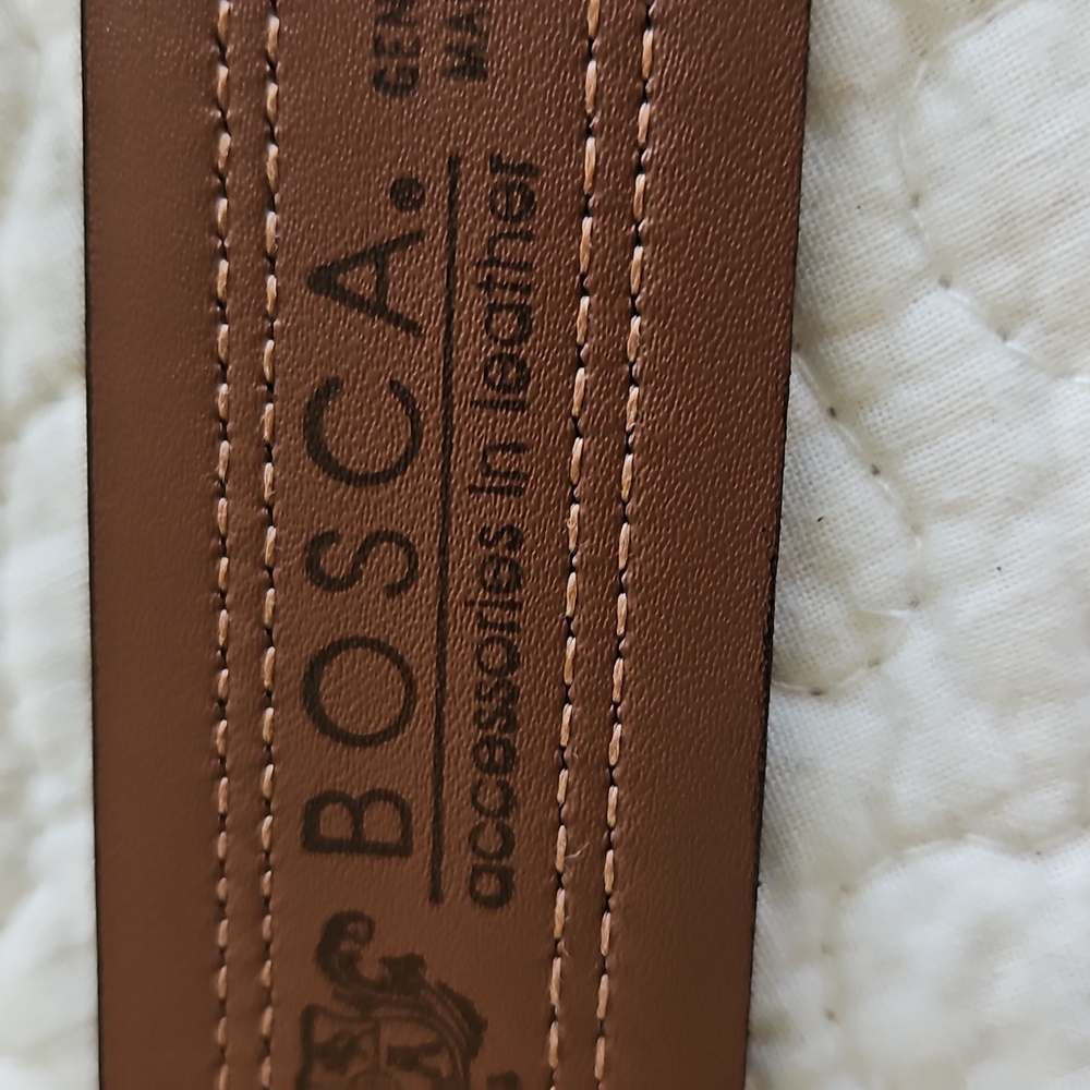 BOSCA Men's Black Leather Dress Belt Sz 36 - Picture 5 of 13